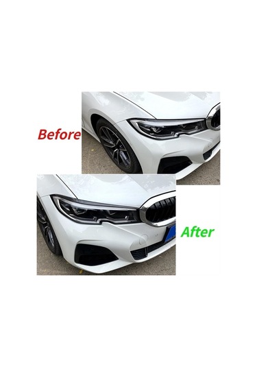 Araba Far Kaş, Parlak Siyah Far Kaş Döşeme, Bmw 3 Serisi G20 G28 320ı 325ı 2019 Gloss Black İçin Uyumlu