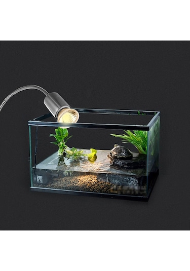 Geeroyoo 25w Uva Uvb Kaplumbağa Isıtma Lambası - Tam Spektrumlu, Dayanıklı Cam Yapı, Hediyelik Kutu Paket Gümüş