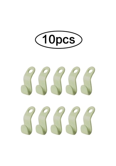 Yeşil 50 Adet Elbise Askısı Genişletici Klipler Uzay Tasarrufu Konektörü Kanca Basamaklı Askılar Kanca Ev Dolap Depolama Raf Organizasyonu 10 Yeşil