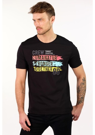 Arma Erkek Büyük Beden Bisiklet Yaka Tişört Y22374868101 Siyah