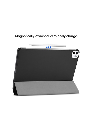 iPad Uyumlu Pro 11 2024 İçin Kılıf Pc+pu Üç Katlı Standlı Otomatik Uyandırma Uyku Tablet Kılıfı