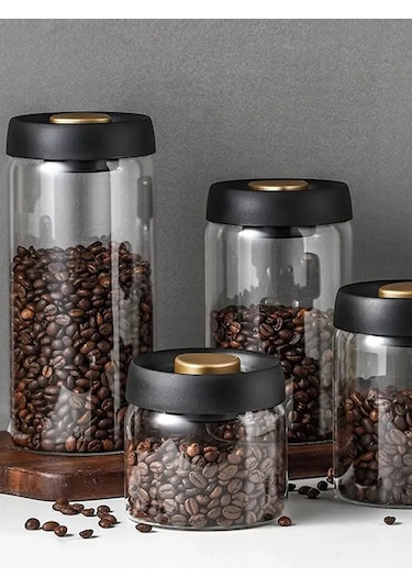 Geeroyoo Ev Mutfakları İçin Vakumlu Saklama Kabı - 500ml Borosilikat Cam Gıda Saklama Kavanozu Şeffaf