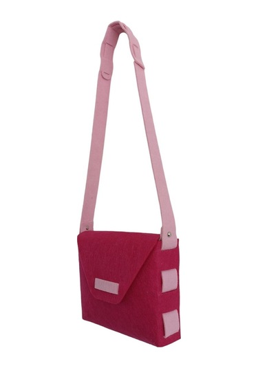 Kız Çocuk Omuz Çantası Keçe Sağlıklı Dikişsiz Etkinlik Günlük Çanta Fuşya