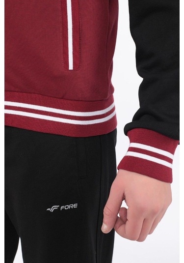 Erkek Kolej Ceket 3 Iplik Içi Fileli Kolej Ceket Bordo Siyah