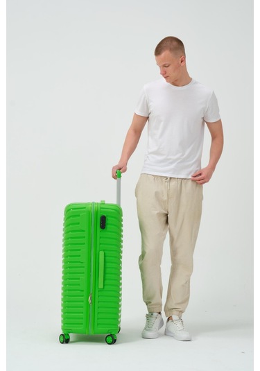 Keo-plus Yeşil Büyük Boy Silikon Kırılmaz Pp Valiz Yeşil