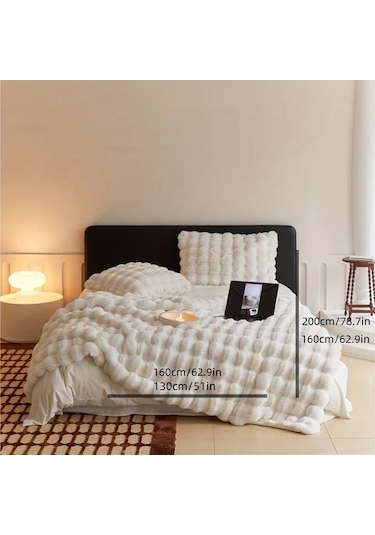 Elmpaly Mavi 130x160 Cm Iki Katmanli Luks Battaniye Makinede Yikanabilir Yatak Koltuk Ortusu  Mavi