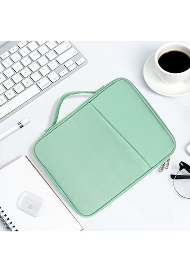 12.9-13 İnç Laptop İçin Taşınabilir Bez Doku Deri Çanta Pembe Siya