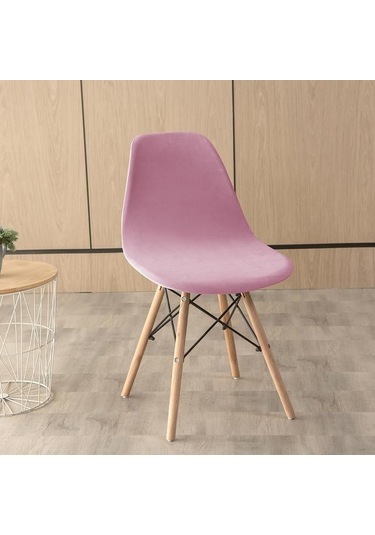 Pembe Kadife Sandalye Spandex Kabuk Düz Renk Arkalığı Koltuk Örtüsü Oturma Odası Ofis Bar Ziyafet Dekorasyon Toz Kapağı