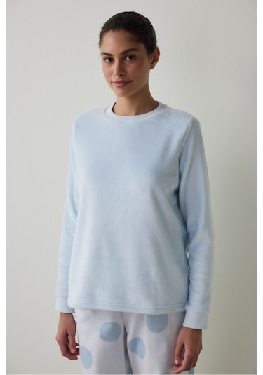 Penti Açık Mavi Magic Termal Etkili Sweatshirt Pijama Üstü