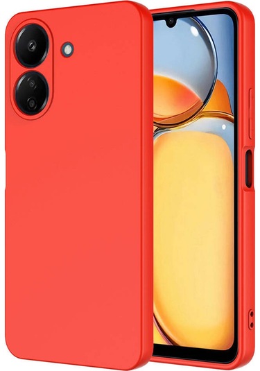 Forzacase Xiaomi Redmi 13c İle Uyumlu Liquid Serisi İçi Kadife Lansman Silikon Kılıf Kırmızı