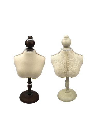 Homyl Kolye Takı Ekran Büstü Standı Zinciri Dantel Beyaz+siyah