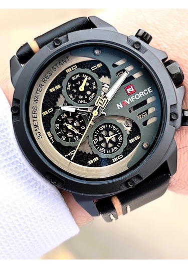 Naviforce Deri Kordon İç Fonksiyonları Aktif 3 Atm Suya Dayanıklı Erkek Kol Saati E.nvf.k.9110as