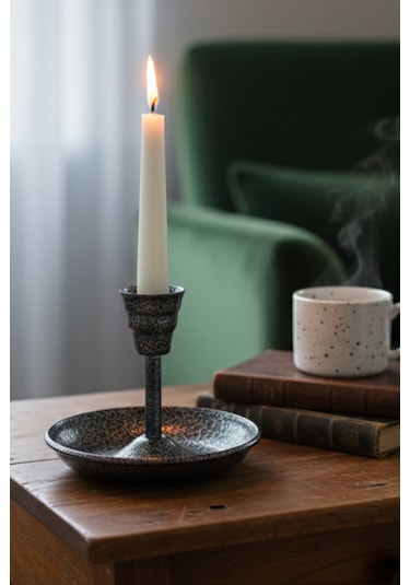 Metal Vintage Mumluk & El Şamdanı Gümüş Turna2623-8 Diğer