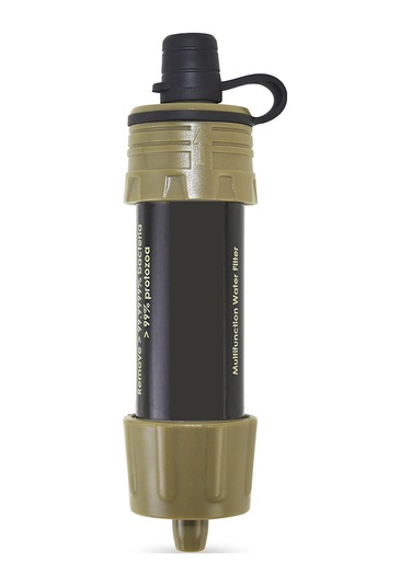 Mufunye 2'li Paket Dışarıda Kullanım Su Filtre Pipeti, Temiz Su Sağlama, Kamp/hiking İçin, Asker Yeşili+gri, 480ml Su Çantası İle