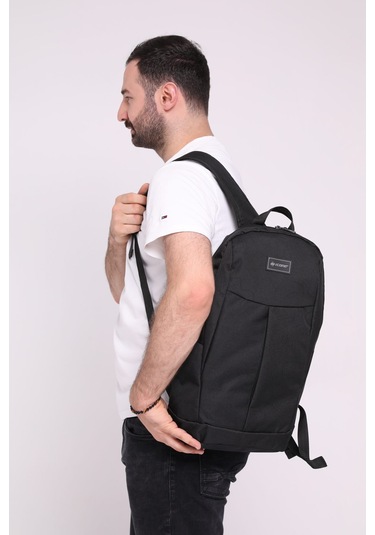 İcone Bag Icone Gölge Baskılı Laptop Gözlü Sırt Çantası Siyah