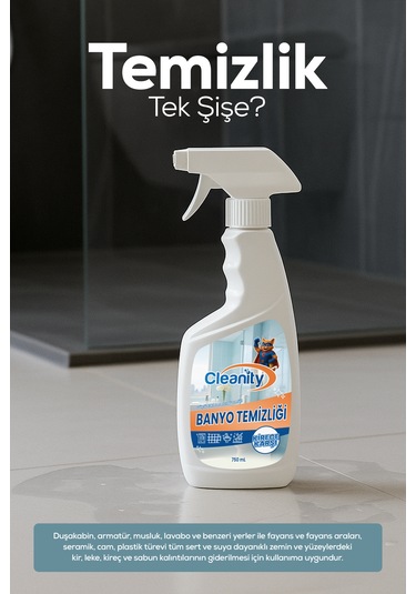 Banyo Temizliği 750 Ml Kireç, Sabun Ve Su Lekelerine Karşı Etkili Banyo Temizleyici