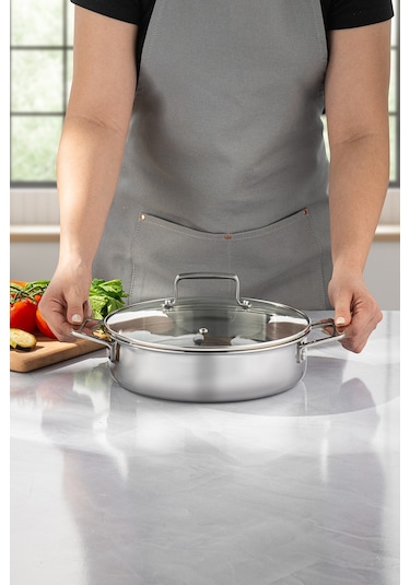 Emsan Pro Tri Ply Karnıyarık Tencere Çelik 24 Cm Gümüş