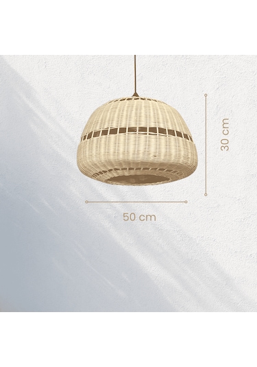 Santo Rattan Bambu Sarkıt Avize 50 Cm Bambu