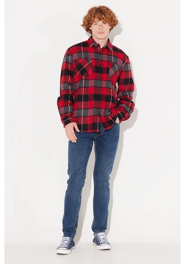 Lee Regular Fit Kırmızı Erkek Oduncu Gömlek L232153600 001