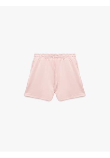 Koton Cepli Beli Bağcıklı Pamuklu Slim Fit Mini Şort Pembe 6sal40004ık Gül