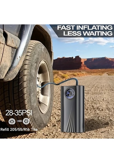 Dream011 Portable Lastik Şişirme Kompresörü 12v Araç Pompası Otomobil Motosiklet Bisiklet Siyah
