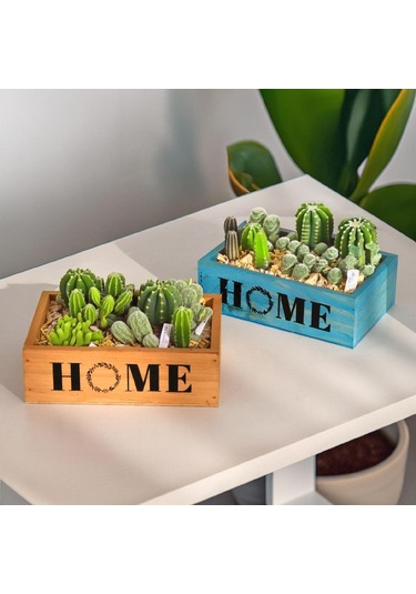 Homyl Ahşap Saksı Kutusu Dekorasyon Retro Çiftlik Evi Pembe