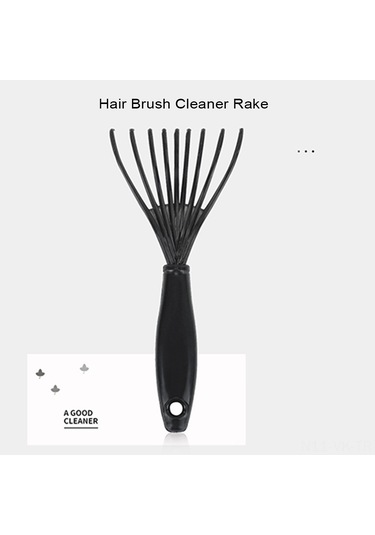 Vkemall Plastik Saç Fırçası Temizleyici - Taşınabilir Saç Teli Temizleme Aleti - Siyah