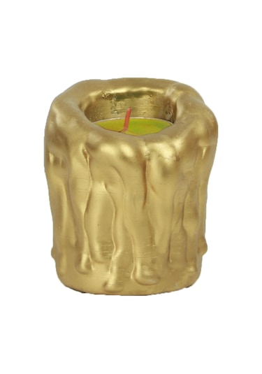 Mumluk Şamdan Tealight Mum Uyumlu Orta Erimiş Mum Model - Altın