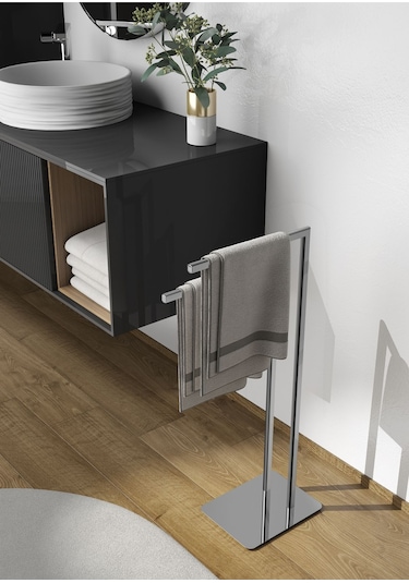 Felix Ayaklı Havluluk, İkili, 20xh77.8x39.2cm - Krom Krom