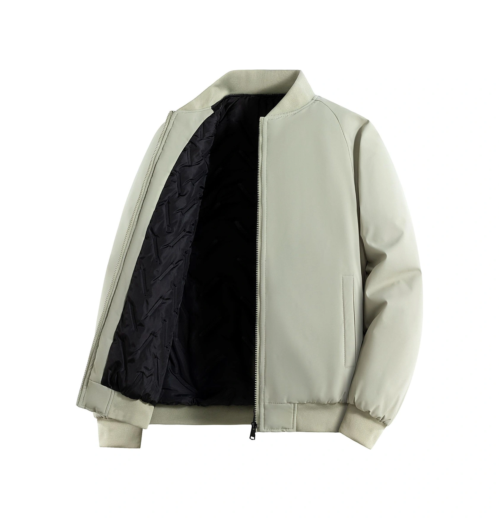 Edwardest Erkek Dik Yaka Sonbahar Ve Kış Pamuklu Günlük Bol Düz Renk Pamuklu Mont Kahverengi