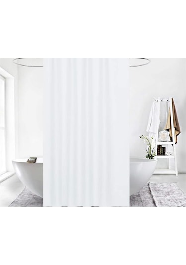 Zethome Jackline Banyo Duş Perdesi 0010 Beyaz Tek Kanat 1X180X200 Beyaz