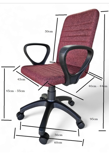 Monoblok Ofis Öğrenci Çalışma Koltuğu Bordo Bordo - Siyah