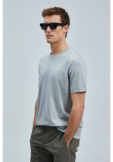 Lufian Bran Modern Grafik T- Shirt Gri Gri 111020262100150 Gri