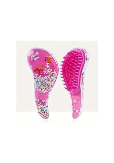 Gateesat Renkli Tek Boynuzlu At Saç Fırçası Kırmızı Küçük Model Tarak Masaj Beşli