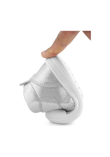 Rakerplus Yoohoo Hakiki Deri Beyaz Simli Cırtlı Unisex Bebek Bot Beyaz