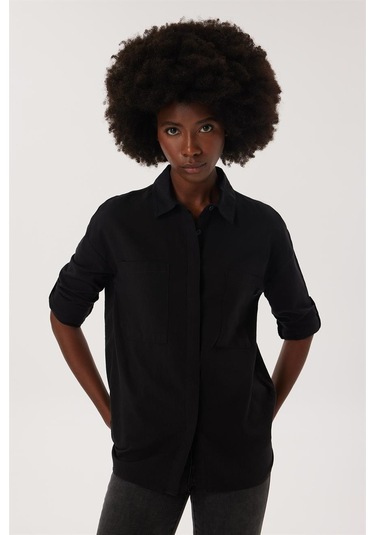 Lee Cooper Mındy Kadın Dokuma Gömlek Siyah 15832 Siyah