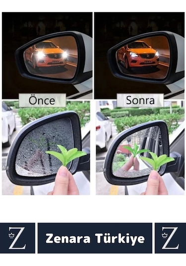 Uzun Ömürlü Sonbahar Kış Araç Görüş Koruma Montajsız Yan Ayna Yağmur Kaydırıcı Cam Film 1 Çift