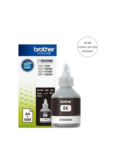 100 ML Brother Siyah Mürekkep Bt6000 / Btd60 Bk T300/T31