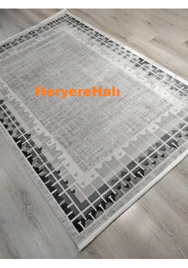 Quka Halı Istanbul %100 Akrilik 160x230 Cm Modern Halı Siyah - Gri