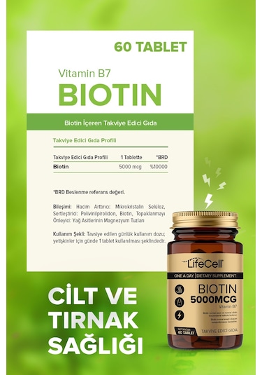 Lifecell Biotin 5000 Mcg 60 Tablet