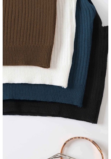 Angelsin Merry See 4 Lü Paket Askılı Bluz Crop Çok Renkli