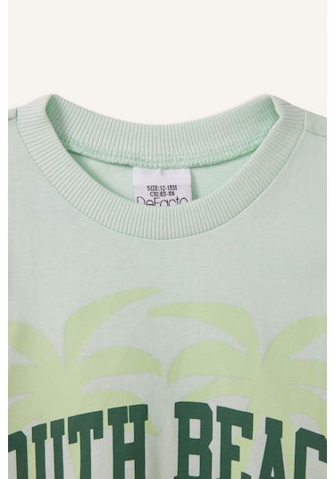 DeFacto Erkek Bebek 2'li Takım Baskılı Kısa Kollu Tişört Beli Lastikli Şort E2801A525SMTR345