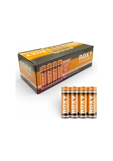 Roxy Aa Metal Kılıflı Çinko Karbon Pil - 60adet