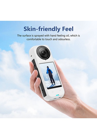 Insta360 X4 Kılıf İçin Puluz Tam Vücut Silikonu Beyaz