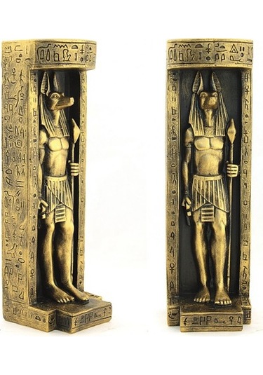Anubis Figürlü Mumluk Çok Renkli