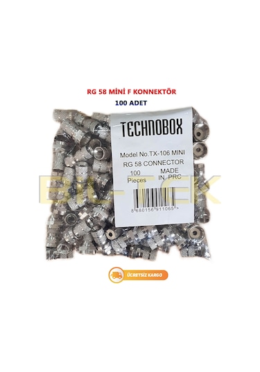 Technobox Rg 58 F Konnektör - 100 Adet