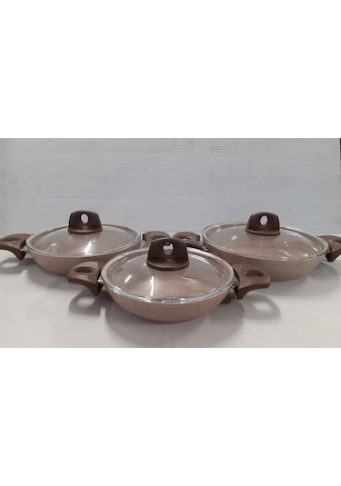 Gülsan Safran Granit Sahan Set Cam Kapaklı