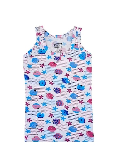 Tutku 6Lı Kız Çocuk Geniş Askılı Atlet Empirme Pamuklu Renkli