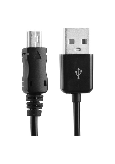 Sones Mini 5-pin Usb - Usb 2.0 Am Sarmal Kablo / Yaylı Kablo, Uzunluk: 25 Cm 80 Cm'ye Kadar Uzatılabilir Siyah