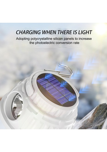 Suofeng Güneş Enerjili Dışarıda Kullanıma Uygun Sulama Dayanıklı Fener, Kamp, Gece Pazarı Ve Acil Durum Aydınlatması Beyaz